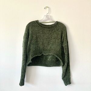 Rue21 chenille olive green cropped sweater